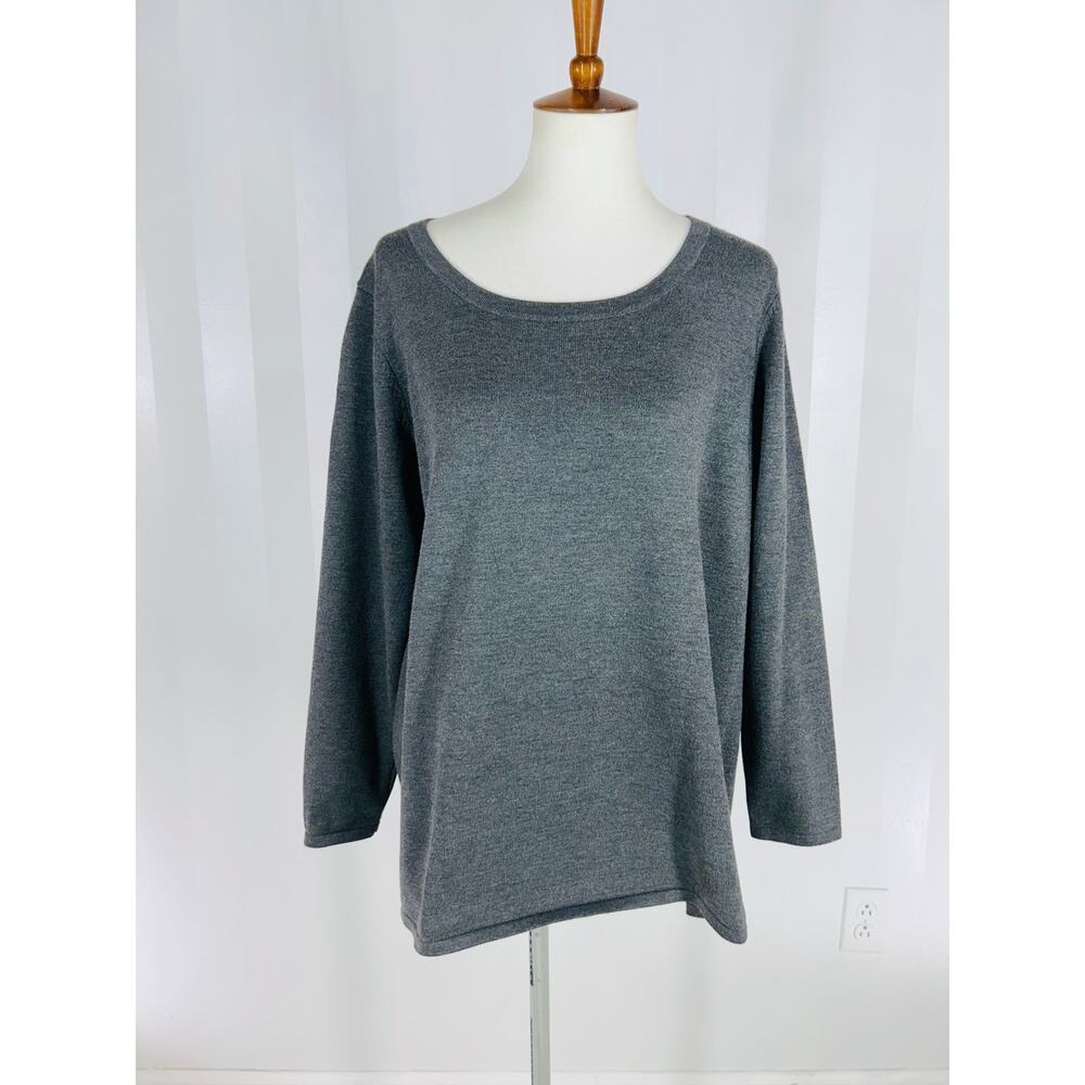 NINA LEONARD Women’s Dark Gray Sweatshirt Sz 1X